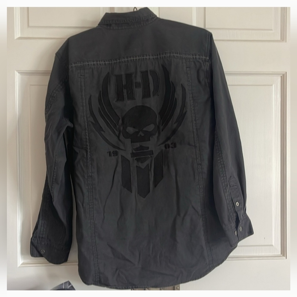 Harley Davidson Dark Grey Button-Up Shirt